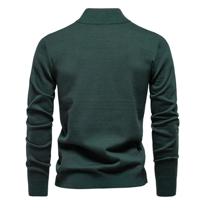 Men's Slim Fit Cotton Half-Zip Sweater Additional Image 4