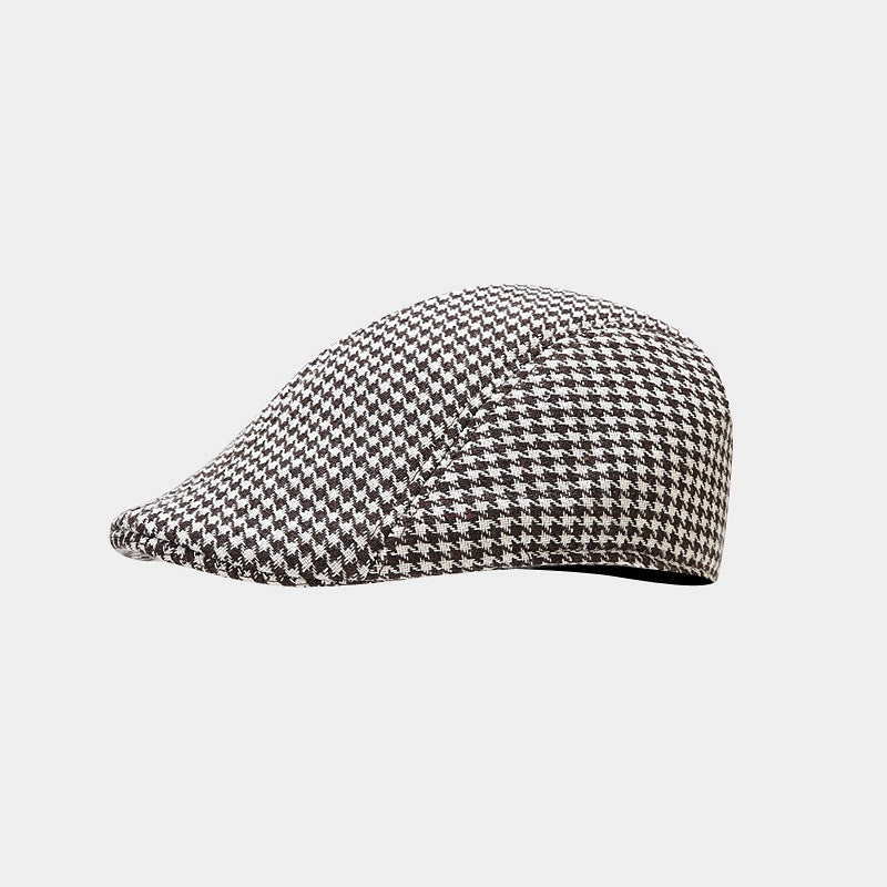 Chic Houndstooth Beret: British Style Winter Hat Additional Image 4