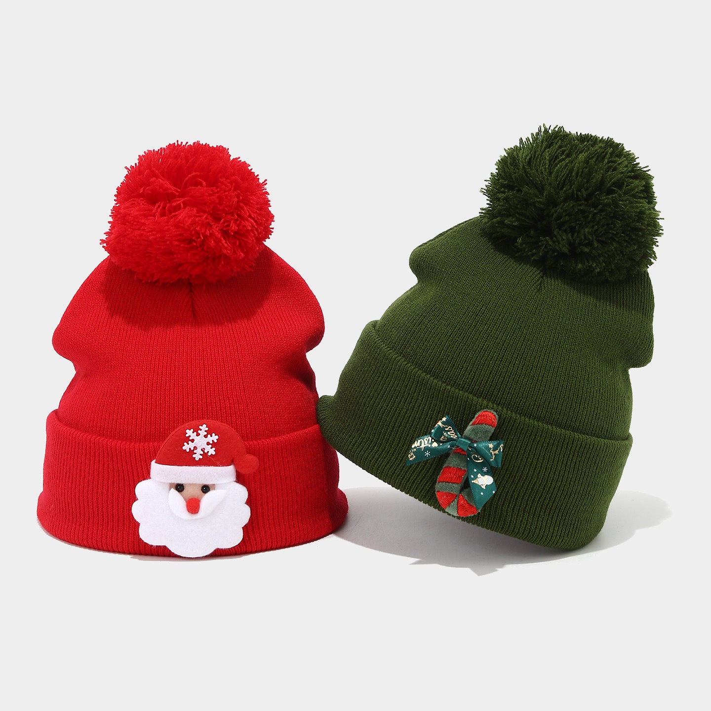 Santa Claus Fur Ball Beanie: Cozy Knit Winter Hat Additional Image 4