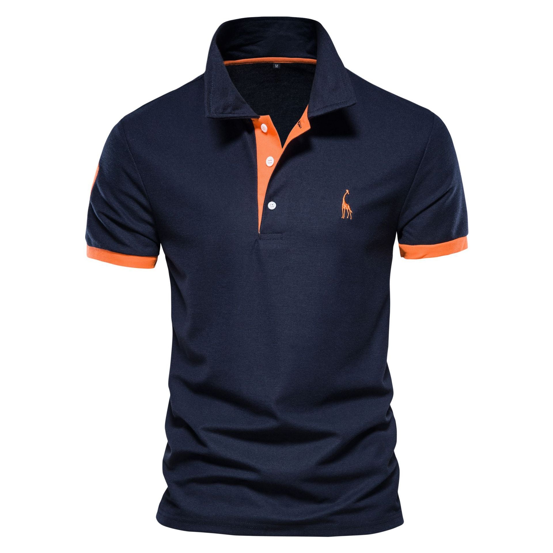 Men's Deer Embroidered Polo Shirt - Short Sleeve Mesh Lapel Tee Additional Image 4