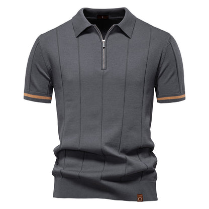 Men's Knitted Wool Polo: Business Casual Comfort Additional Image 4