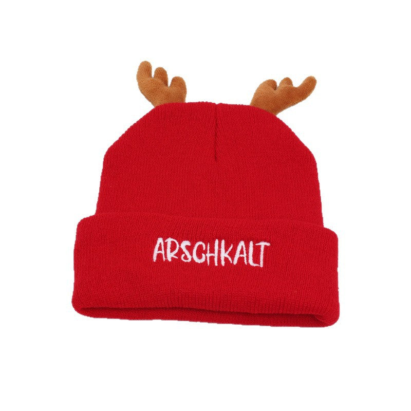 Cozy Reindeer Antler Knit Beanie - Festive Holiday Hat Additional Image 4