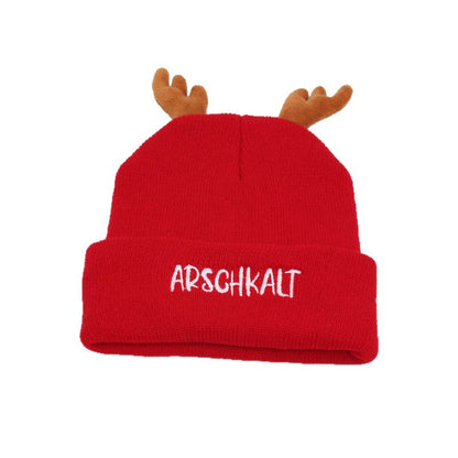 Cozy Reindeer Antler Knit Beanie - Festive Holiday Hat Additional Image 4