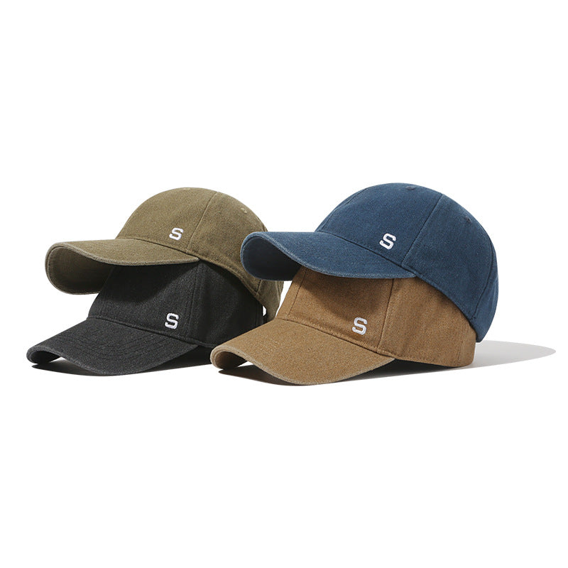 Washed Canvas Baseball Cap - Embroidered Casual Style Additional Image 5