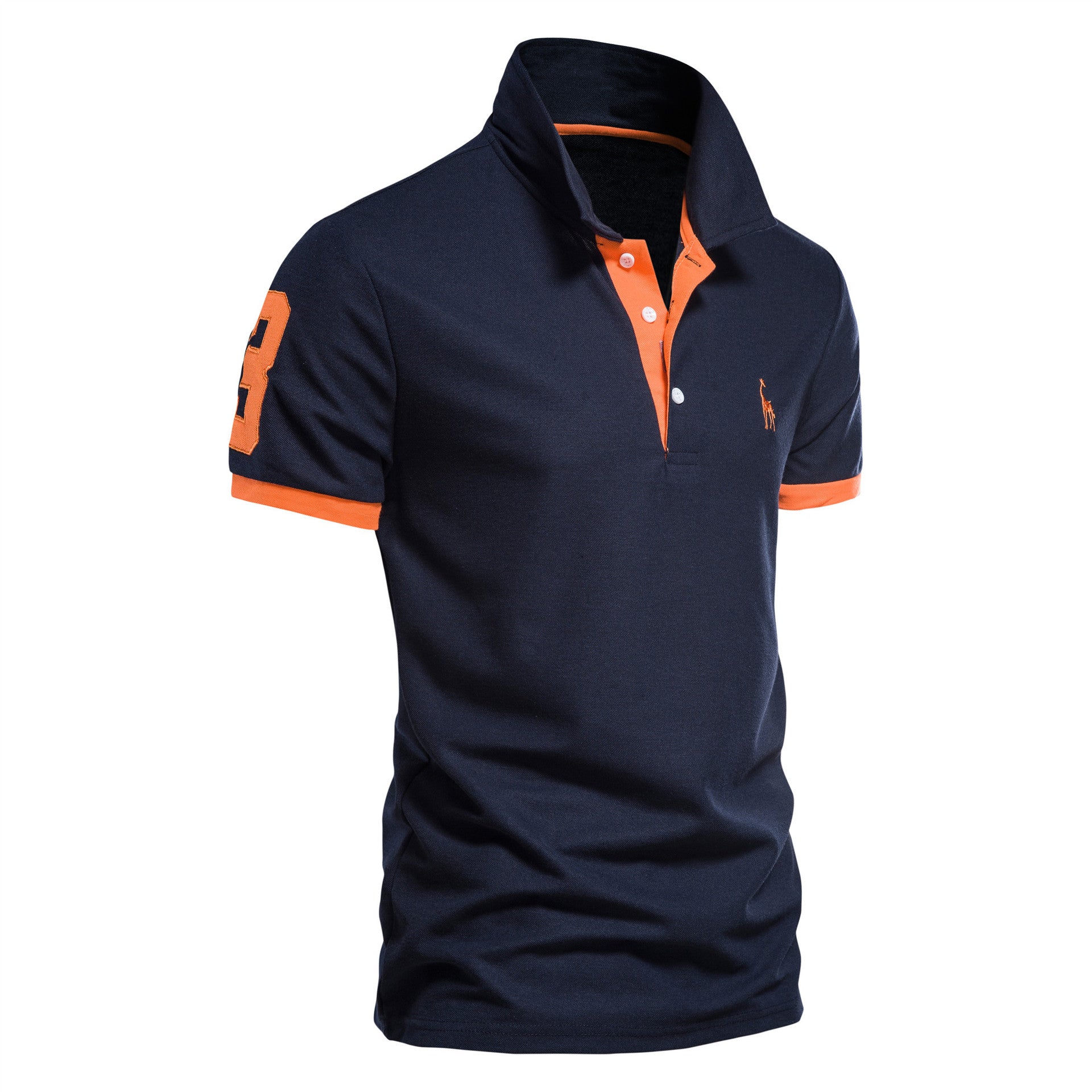 Men's Deer Embroidered Polo Shirt - Short Sleeve Mesh Lapel Tee Additional Image 5
