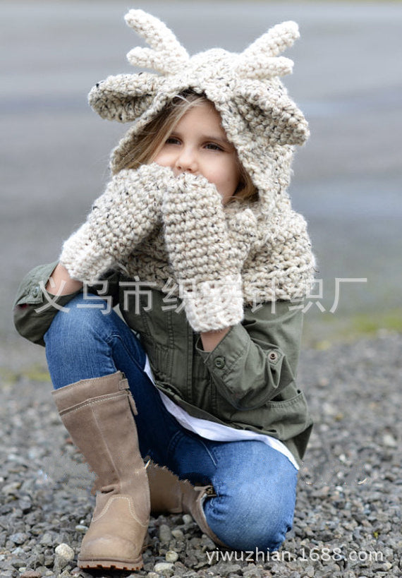 Cozy Elk Animal Hat & Scarf Set for Kids & Adults Additional Image 5