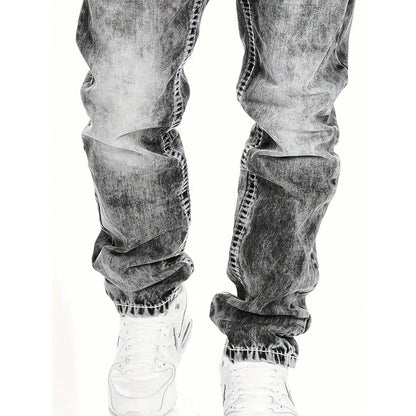 Vintage Wash Straight Leg Hip Hop Jeans Additional Image 5
