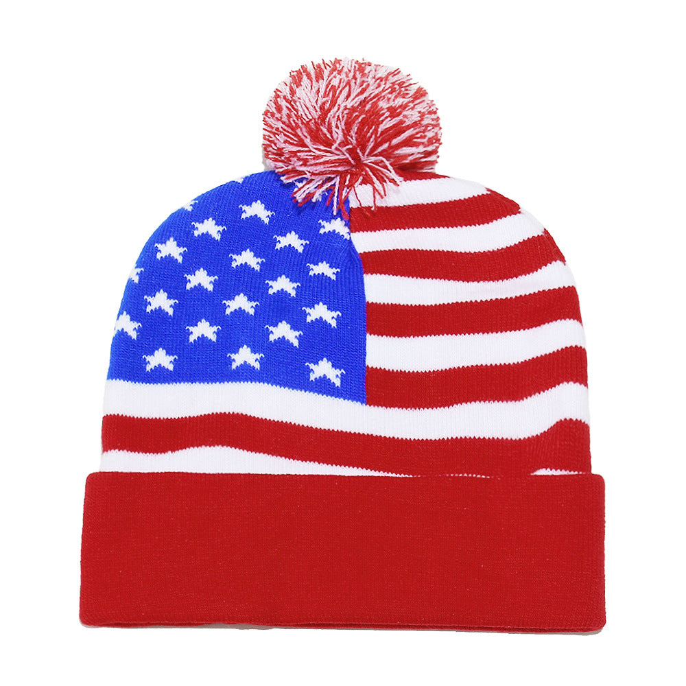 USA Flag Knit Beanie - Patriotic Winter Hat Additional Image 5