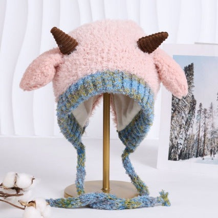 Cute Bear Ear Fleece-Lined Knit Hat for Winter Additional Image 5