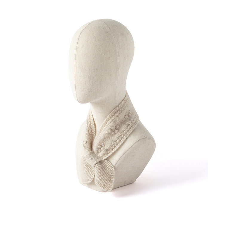 100% Cashmere Crocheted Bow Scarf Additional Image 5