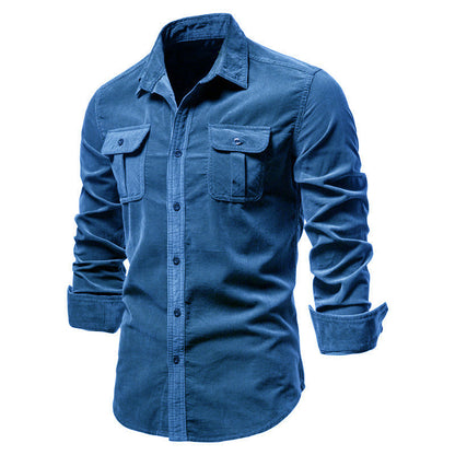 Men's Corduroy Shirt: Autumn Comfort & Business Casual Style Additional Image 5