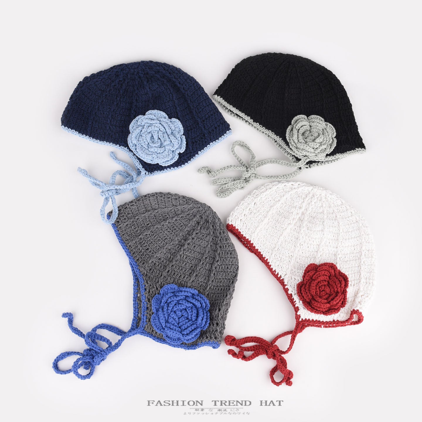 Hand-Knit Floral Beret: Cozy Retro Winter Hat Additional Image 5