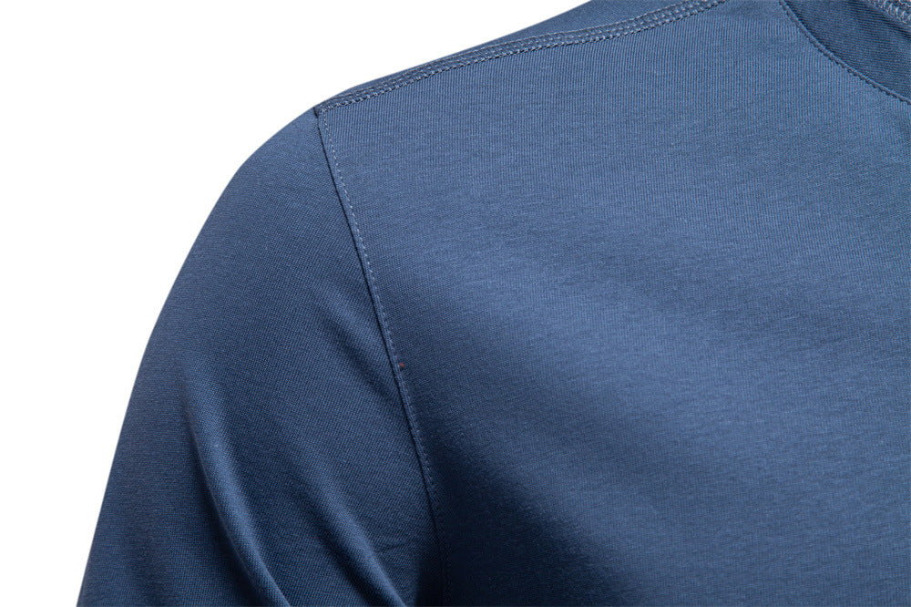 Men's Contrast Henley Long-Sleeve Tee Additional Image 5