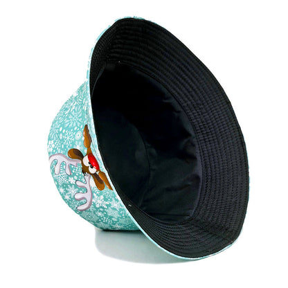 Festive Snowflake Reindeer Reversible Bucket Hat Additional Image 5