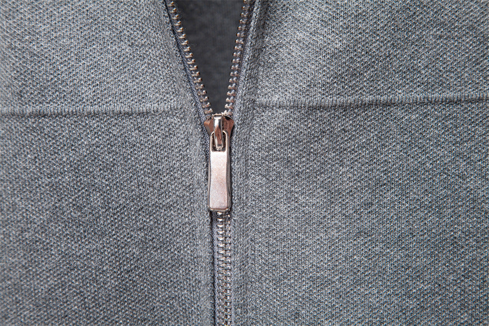 Men's European Fit Zipper Knit Cardigan Additional Image 5