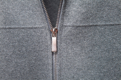 Men's European Fit Zipper Knit Cardigan Additional Image 5