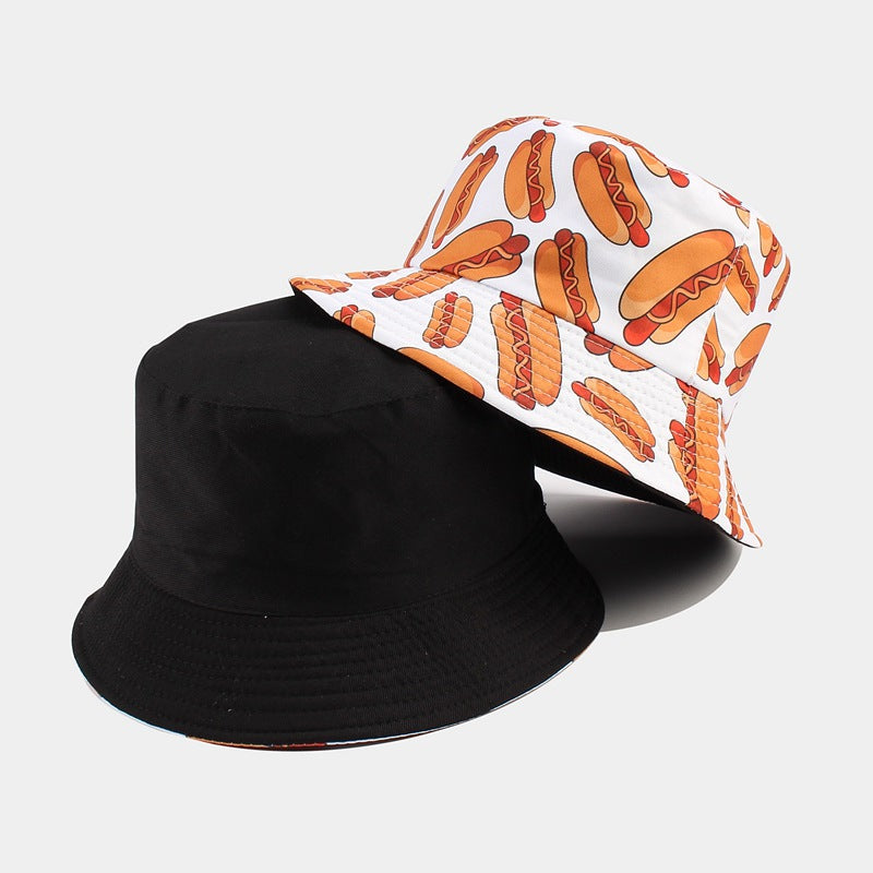 Hot Dog & Macaron Bucket Hats - Reversible Sun Protection Additional Image 5