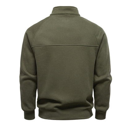 Men's Fleece-Lined Half-Zip Sweatshirt - Cozy Winter Essential Additional Image 5