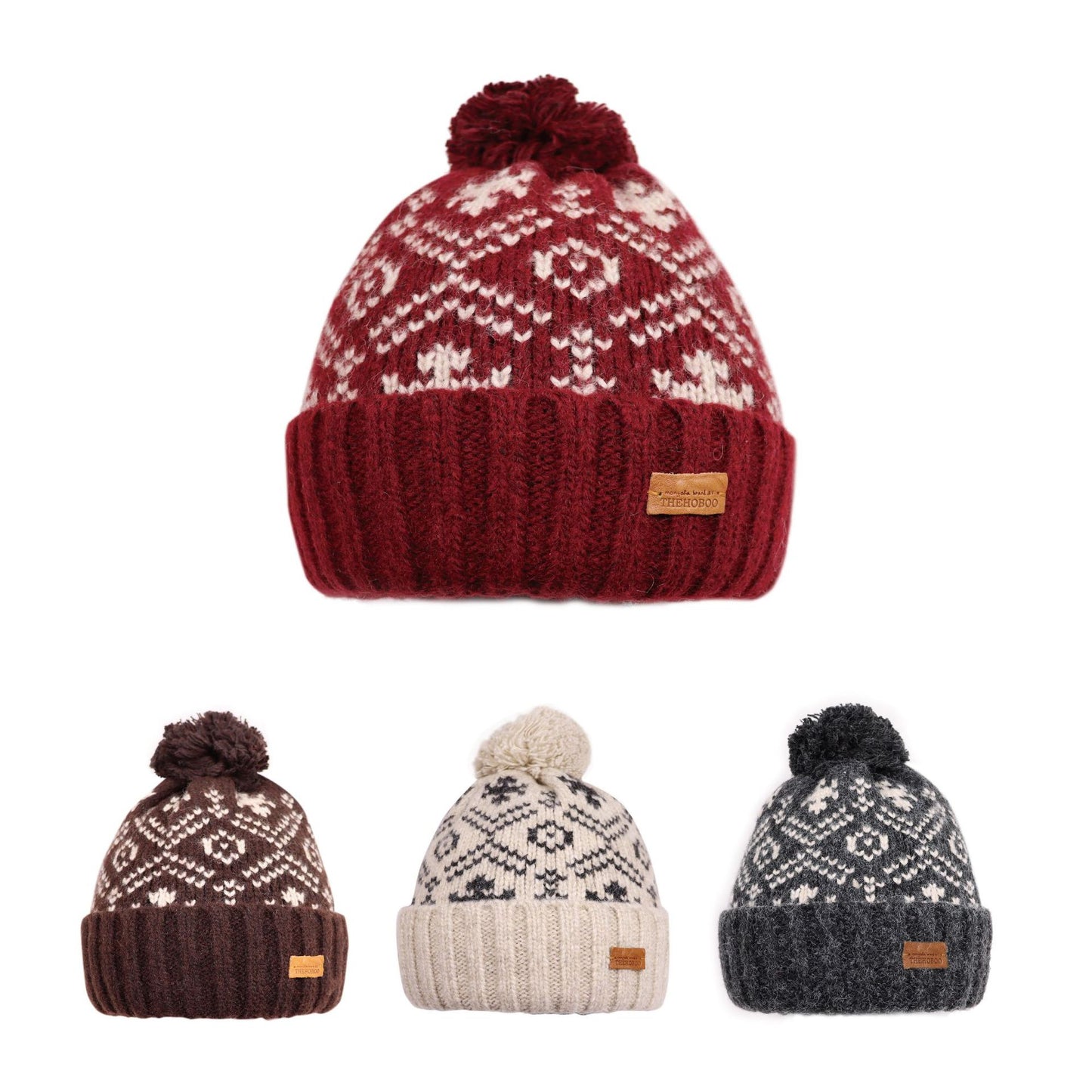 Cozy Korean Red Wool Hat: Ear Protection & Winter Warmth Additional Image 5