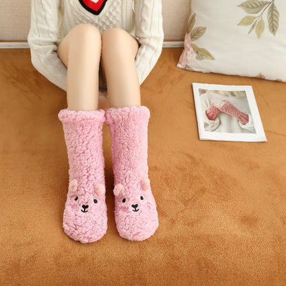 Cozy Bear Plush Velvet Socks - Warm & Cute Winter Sleepwear Additional Image 5