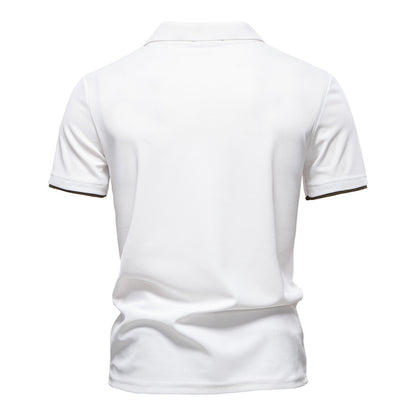 O Xiaolu Men's Embroidered V-Neck Polo Shirt Additional Image 5