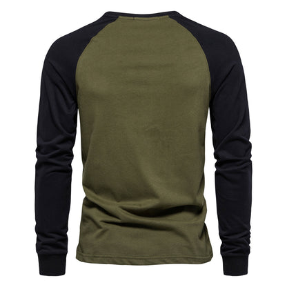 Men's Cotton Raglan Long Sleeve Casual Tee Additional Image 5
