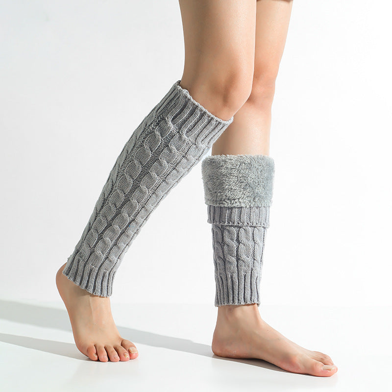 Cozy Wool Blend Leg Warmers - Korean Twist Knit Additional Image 5