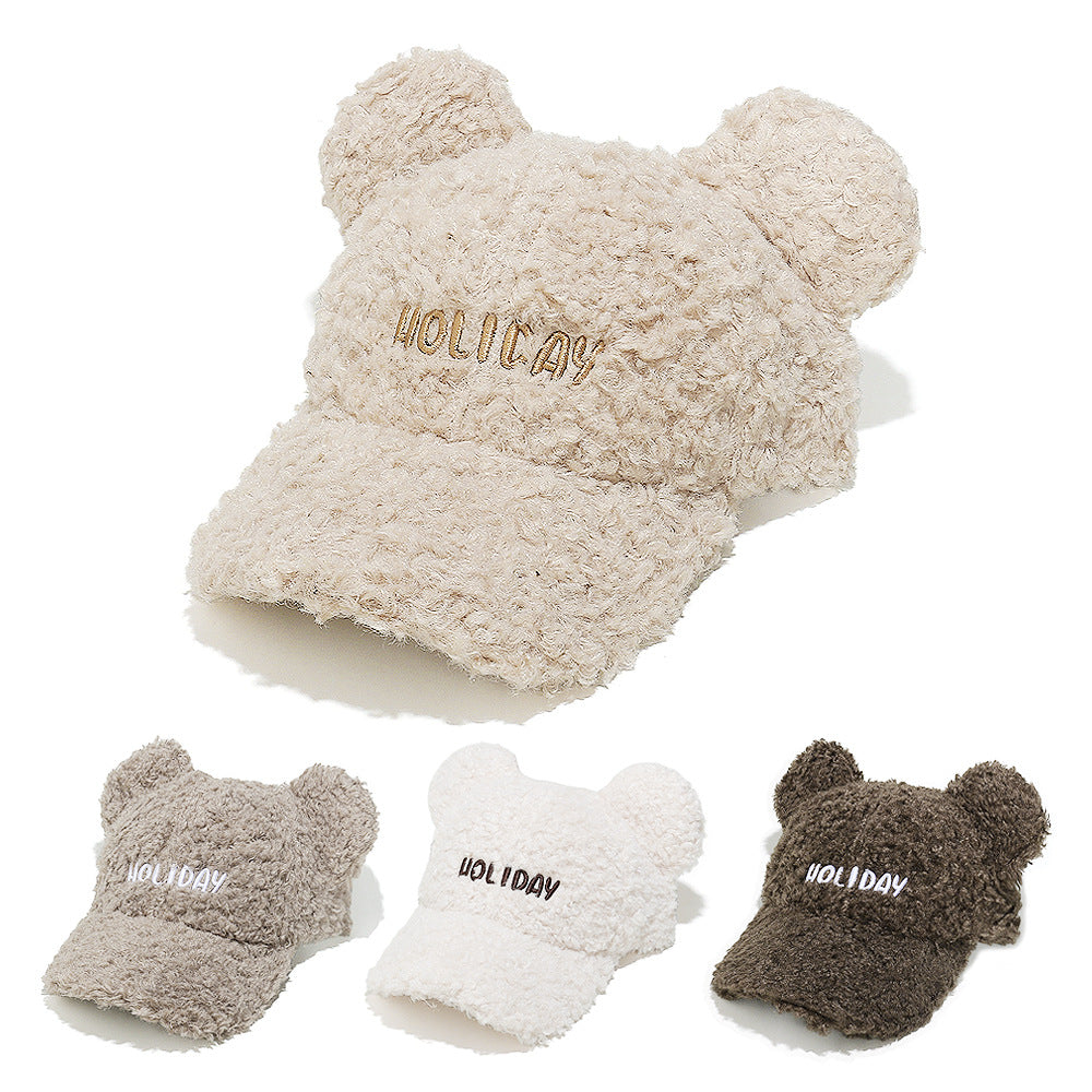 Cute Bear Ear Fleece Baseball Cap - Winter Warmth Additional Image 5