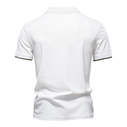 Men's Fawn Embroidered V-Neck Polo Shirt Additional Image 5