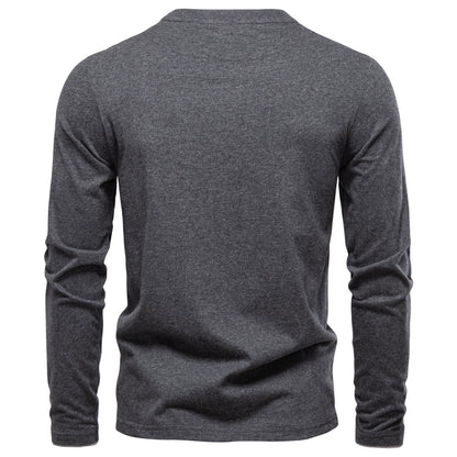 Men's Cotton Blend V-Neck Long Sleeve Tee Additional Image 5