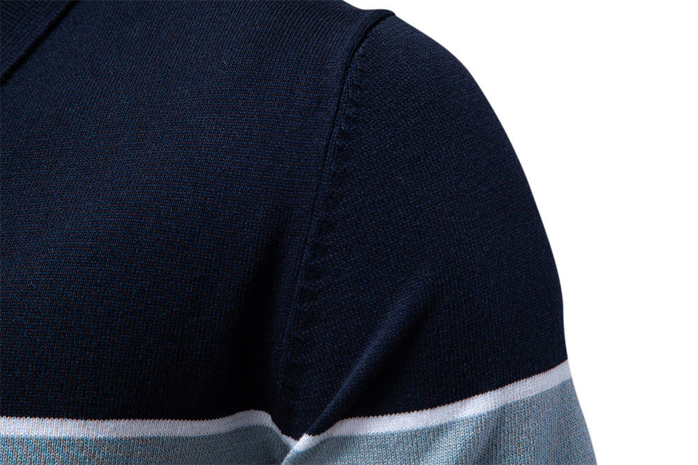 Men's Colorblock Knit Polo Shirt - Summer Casual Additional Image 5