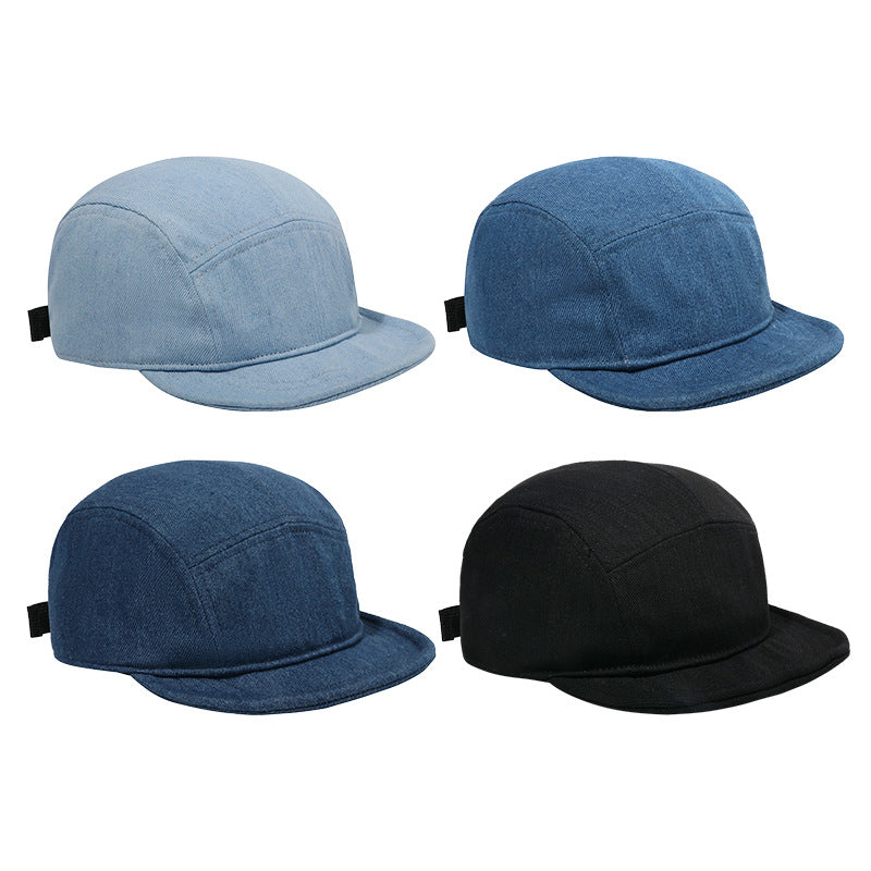 Retro Washed Denim Baseball Cap - Short Brim Additional Image 5