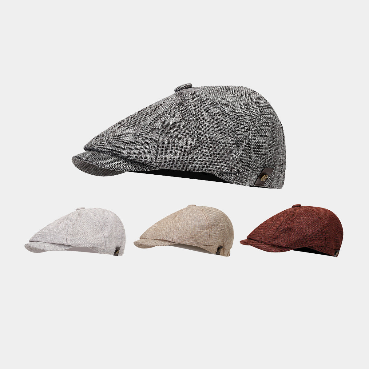 Vintage Linen Blend Octagonal Cap - Breathable Summer Style Additional Image 6