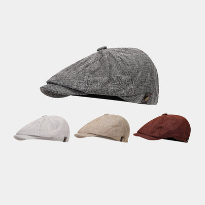 Vintage Linen Blend Octagonal Cap - Breathable Summer Style Additional Image 6