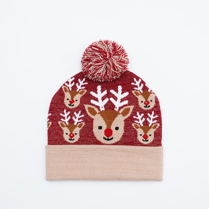 Festive Santa & Deer Knit Beanie - Cozy Holiday Hat Additional Image 6