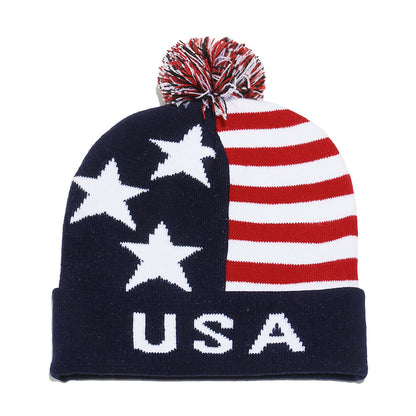 USA Flag Knit Beanie - Patriotic Winter Hat Additional Image 6
