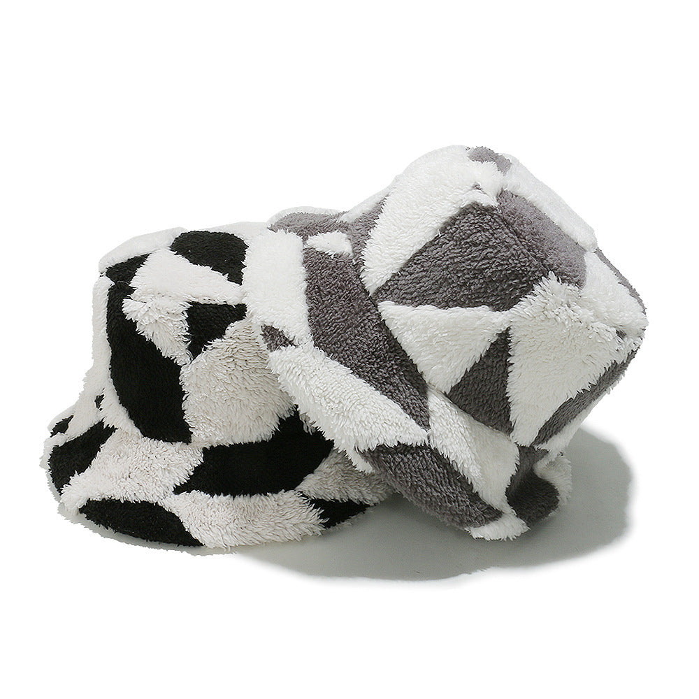 Boho Plush Fisherman Hat - Cozy Geometric Winter Style Additional Image 6