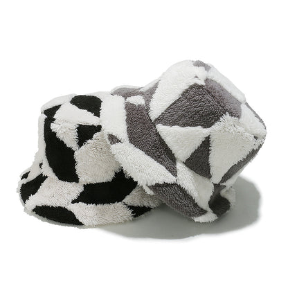 Boho Plush Fisherman Hat - Cozy Geometric Winter Style Additional Image 6