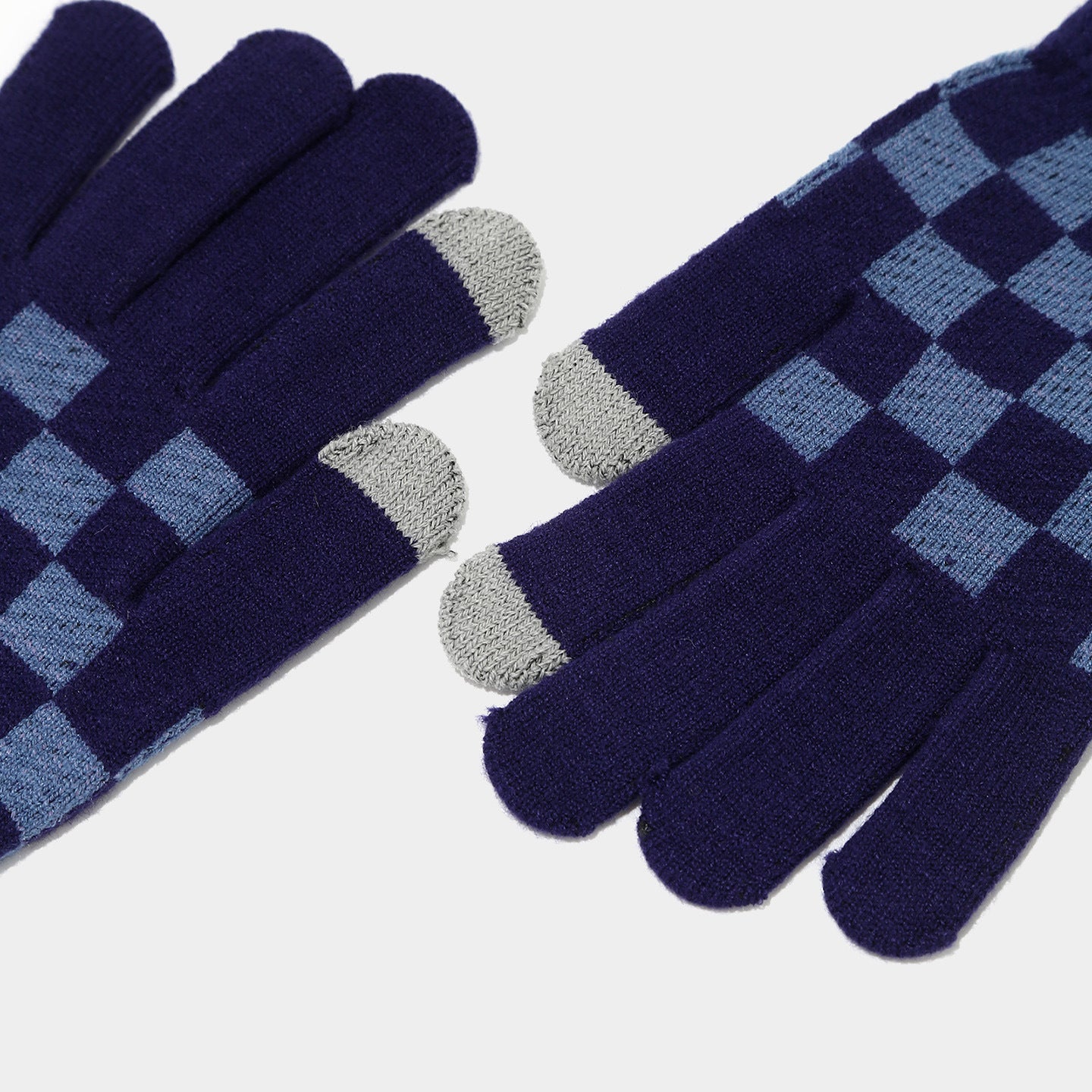 Checkerboard Plaid Knit Hat Scarf & Gloves Set Additional Image 6
