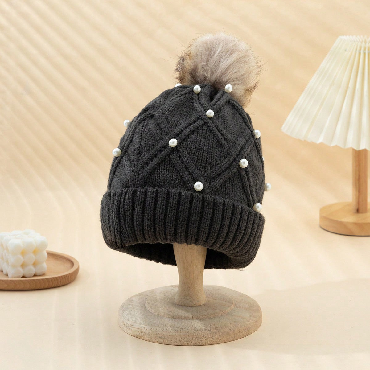 Pearl Knit Beanie: Cozy Korean Style Warmth Additional Image 6