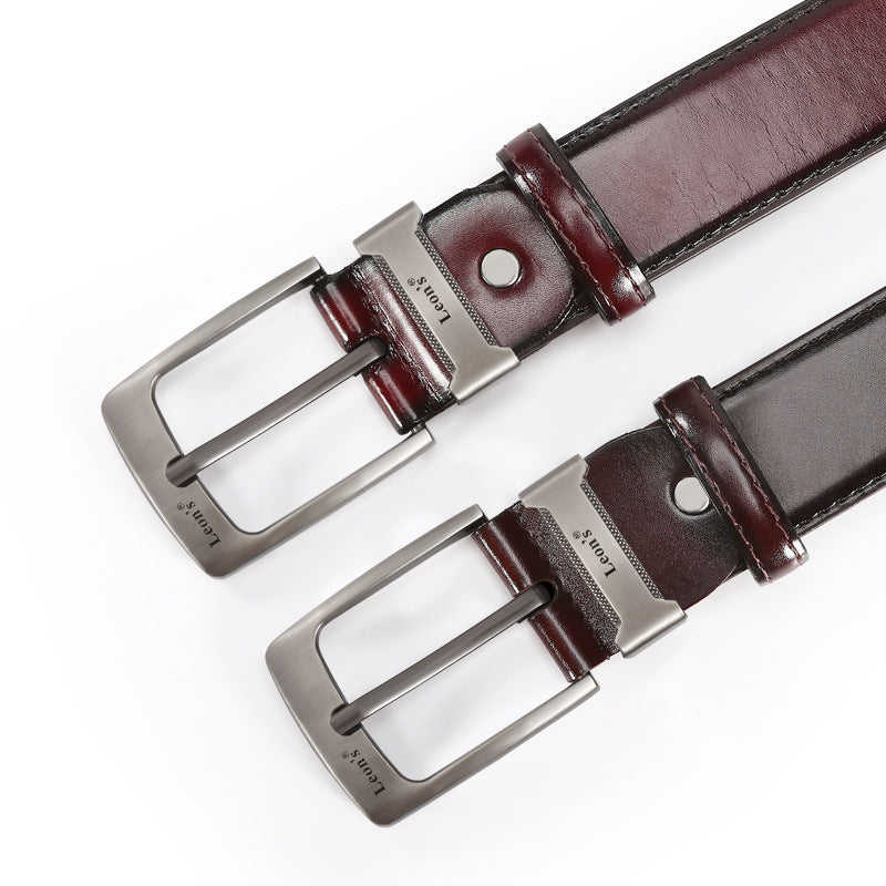 Genuine Leather Belt: Classic Pin Buckle Casual Style Additional Image 6