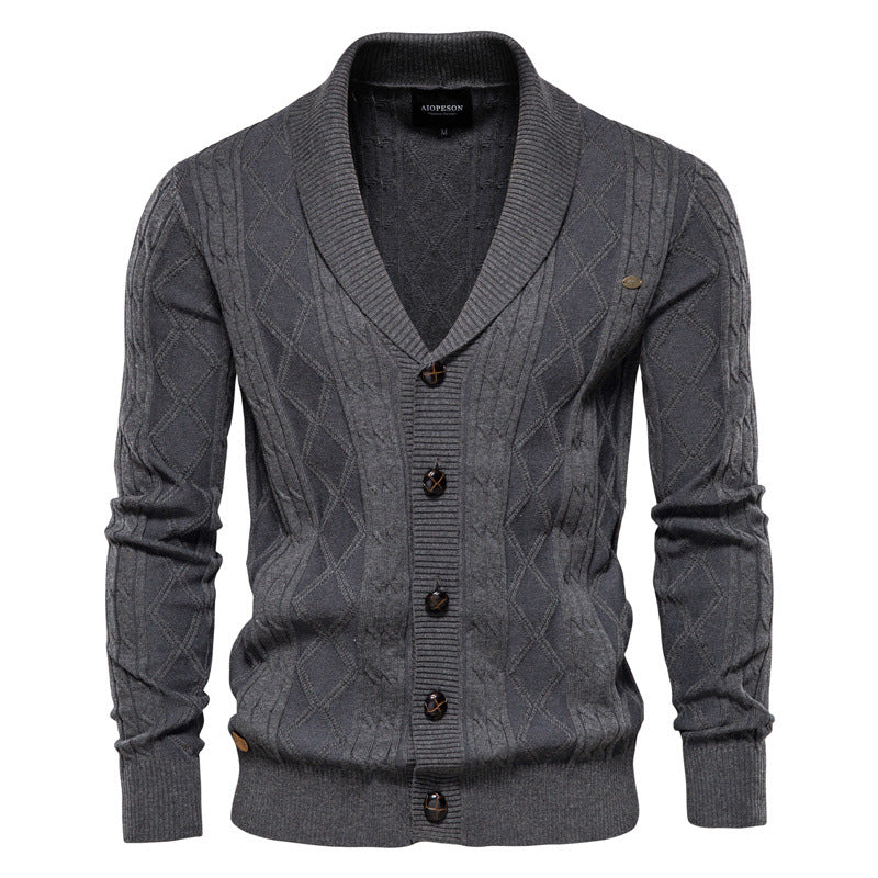 Men's Japanese Style V-Neck Knit Cardigan Additional Image 6