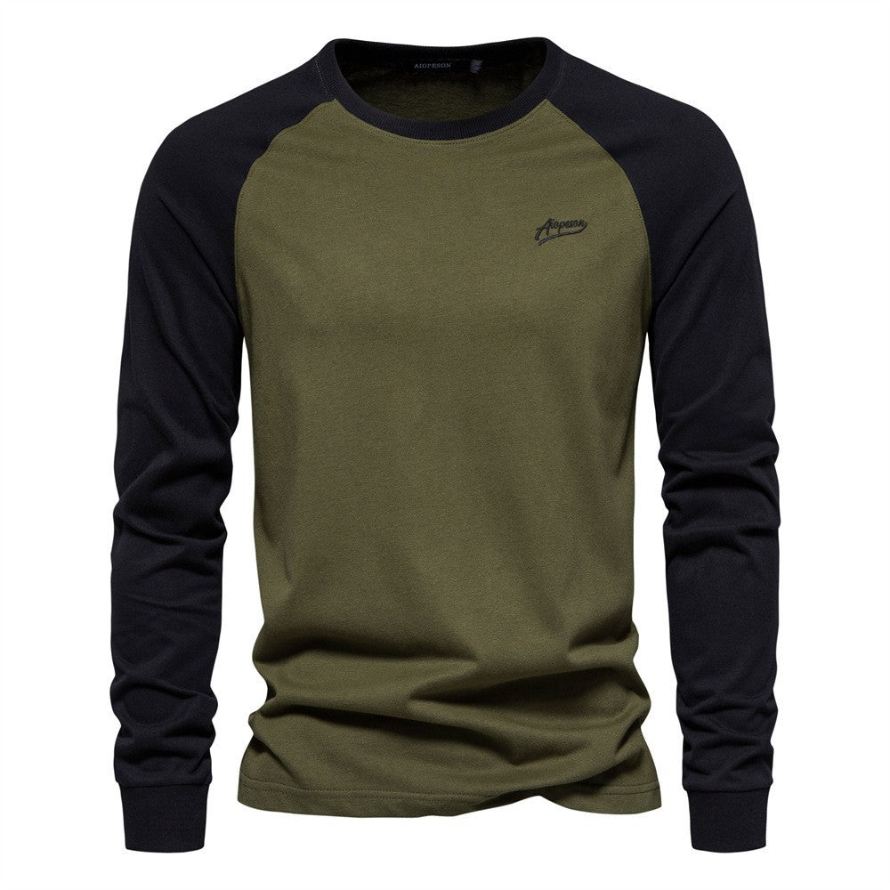 Men's Cotton Raglan Long Sleeve Casual Tee Additional Image 6