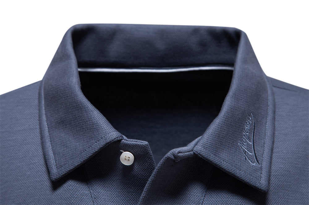 Washed Lapel Polo Shirt for Men - All-Season Casual Style Additional Image 6
