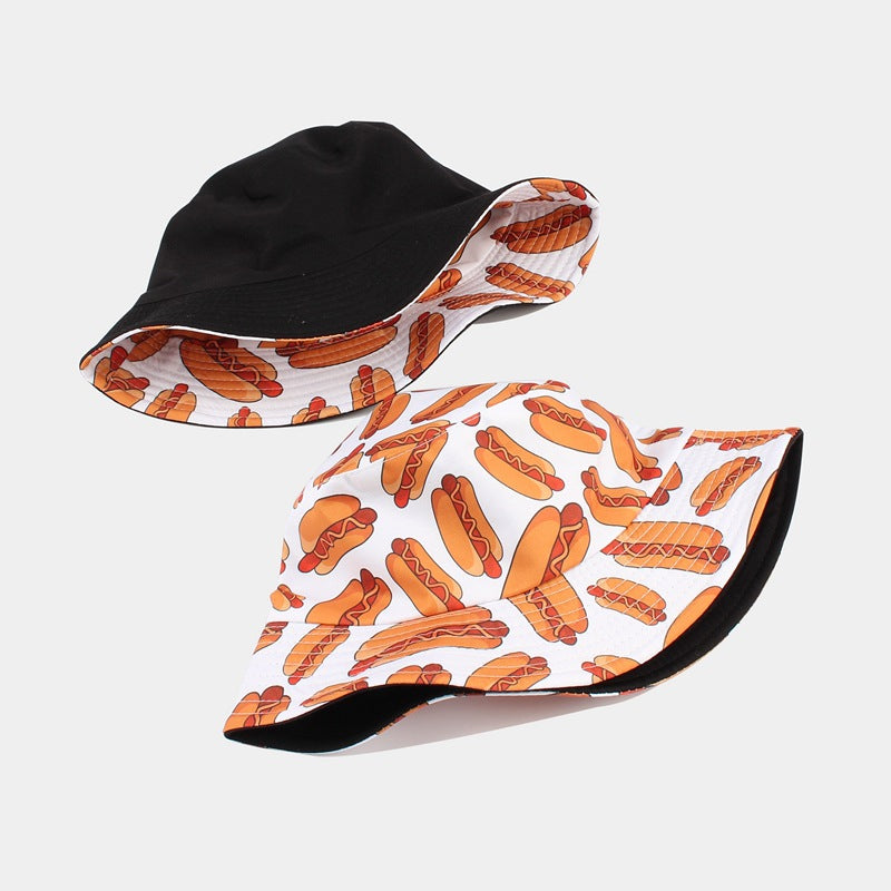 Hot Dog & Macaron Bucket Hats - Reversible Sun Protection Additional Image 6
