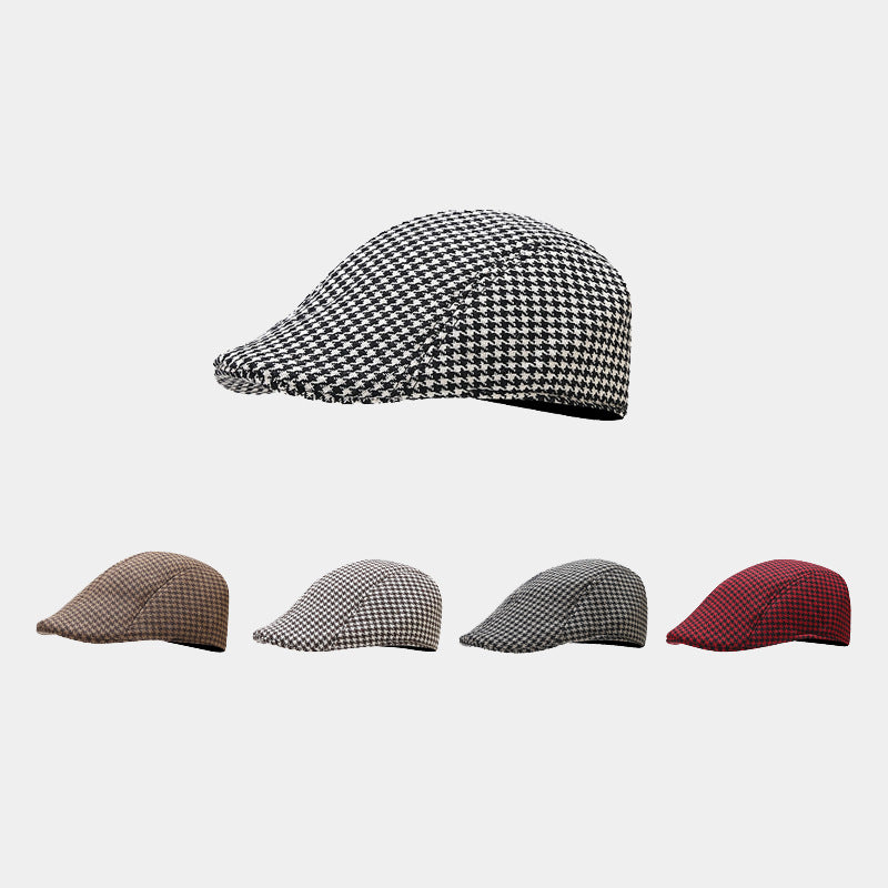 Chic Houndstooth Beret: British Style Winter Hat Additional Image 6
