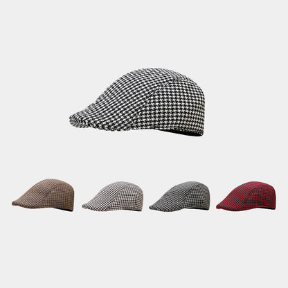 Chic Houndstooth Beret: British Style Winter Hat Additional Image 6