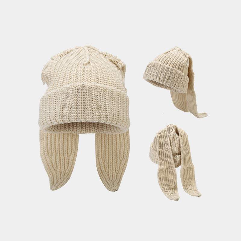 Cute Rabbit Ear Knit Hat for Cozy Winter Warmth Additional Image 6
