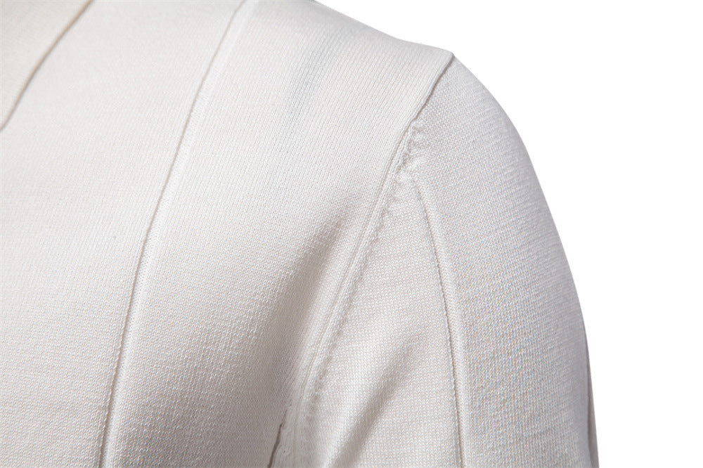 Men's Knitted Wool Polo: Business Casual Comfort Additional Image 6