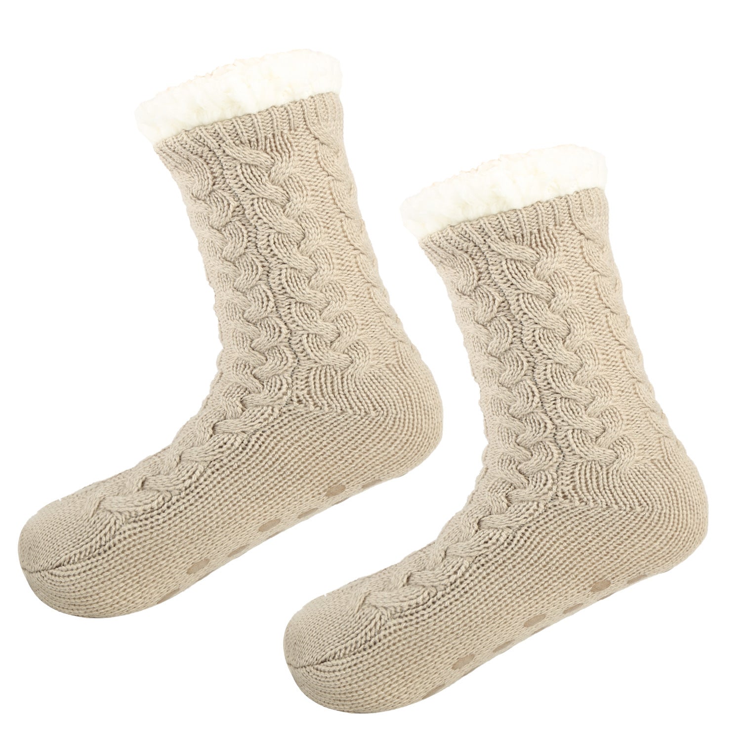 Cozy Fleece-Lined Grip Socks for Winter Comfort Additional Image 6